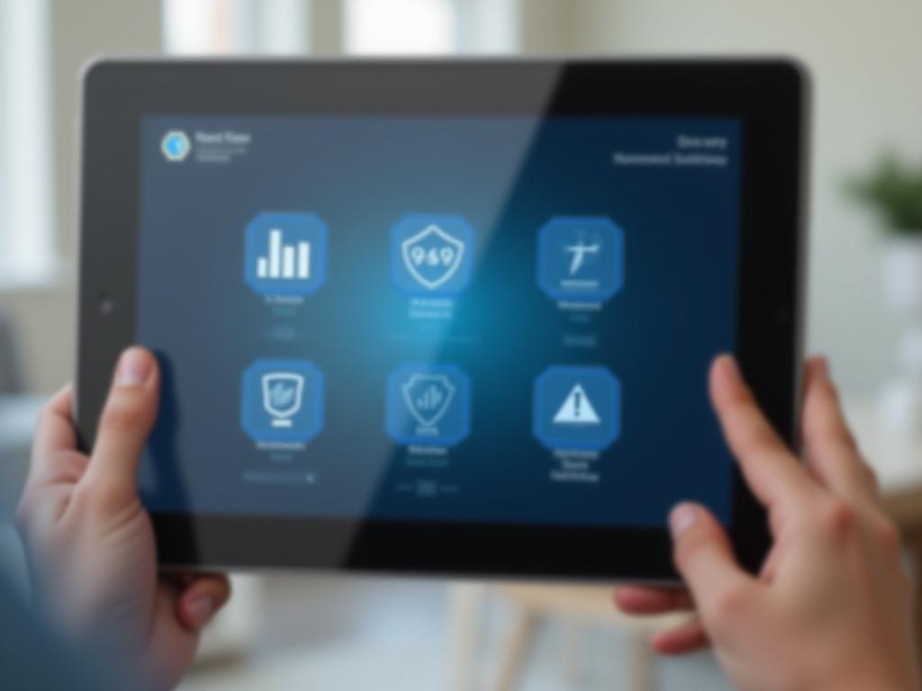 Automated security system interface on a tablet