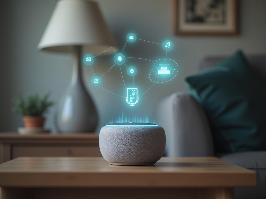 Voice-activated home assistant controlling smart devices